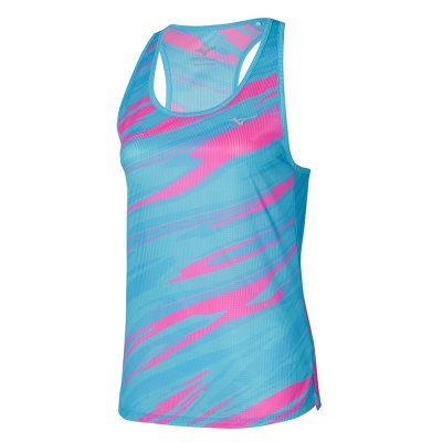 Camiseta sin Manga Mizuno Dryaeroflow Estampados Mujer Turquesa - Chile M951KMHSEJ